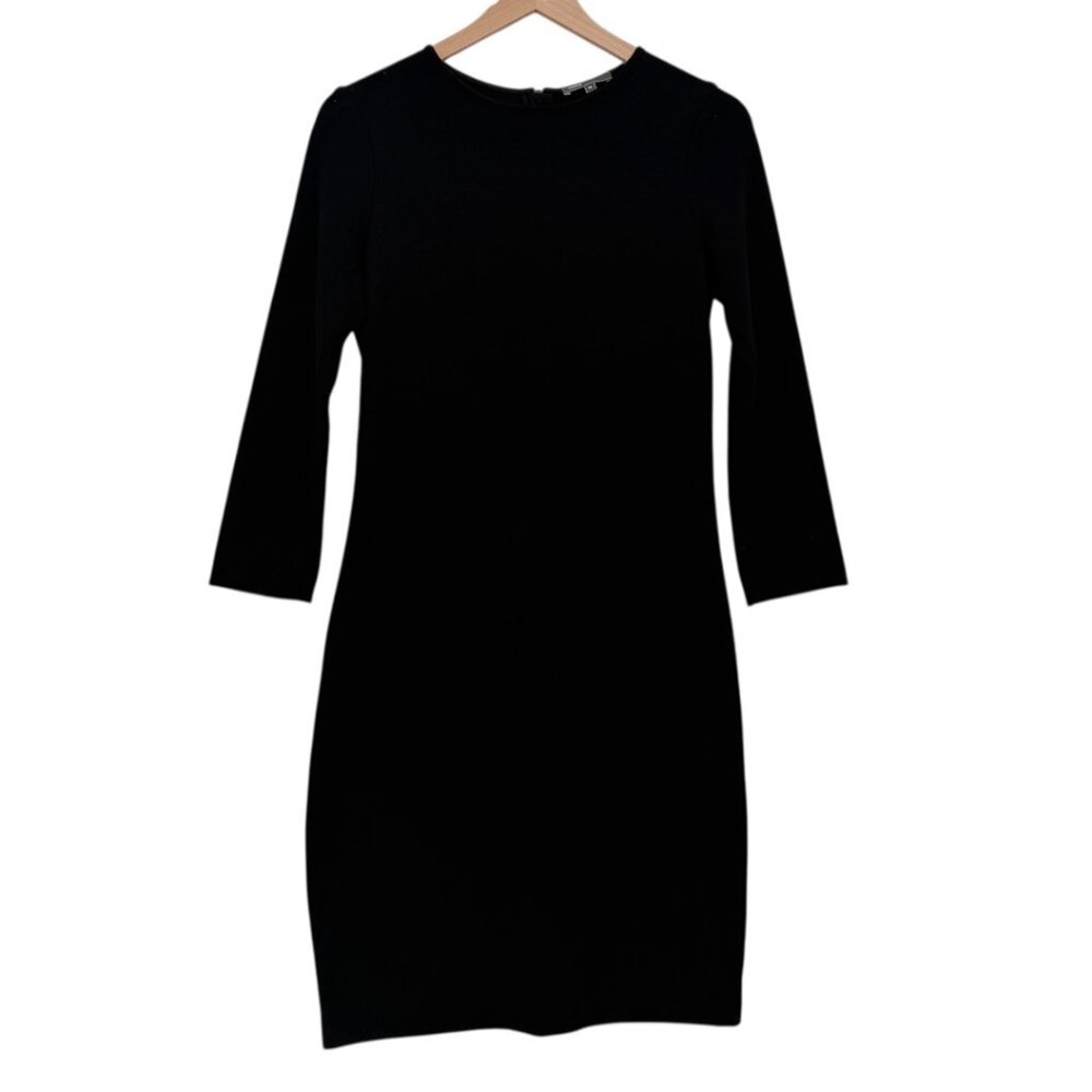 Vince Camuto Black Long Sleeve Knit Midi Dress M‎